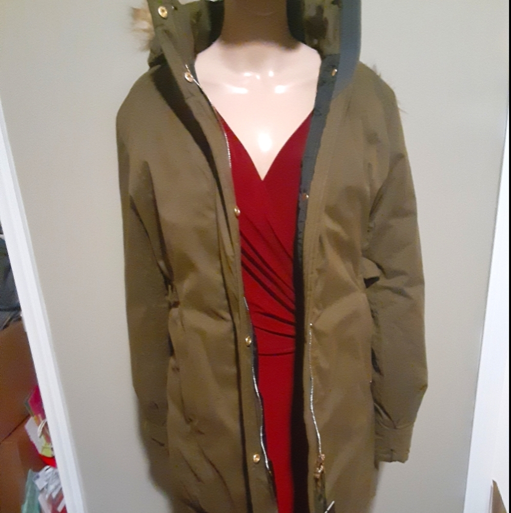 Green hooded winter jacket